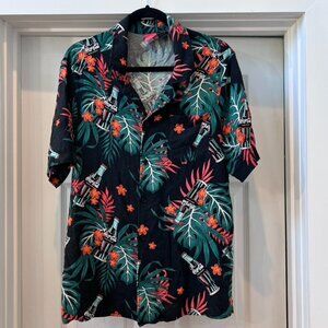 Coca-Cola Men's Size M Hawaiian Casual Button Down Tropical Lightweight Shirt